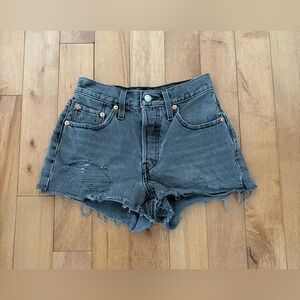 Levi’s High-Rise Distressed Denim Shorts | Cutoff Style